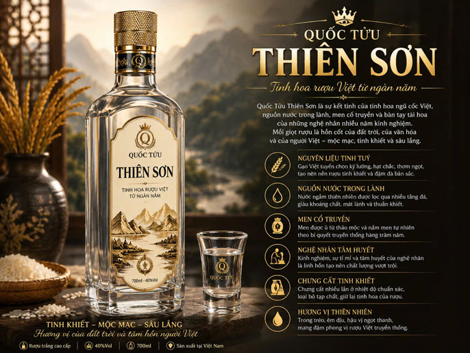 QUỐC TỬU THIÊN SƠN – TINH HOA NGUYÊN BẢN TỪ HẠT GẠO VIỆT